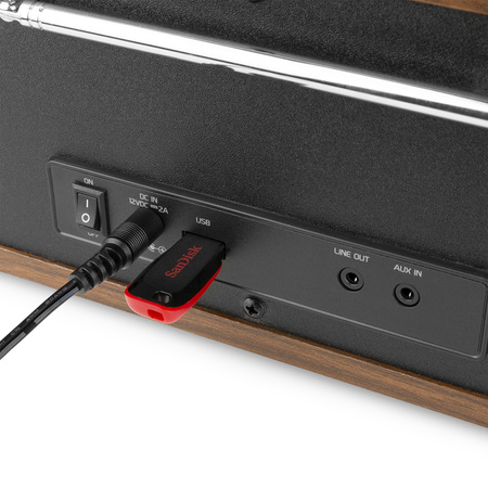Miniwieża Audizio CD/BT/DAB+/radio internetowe brązowe