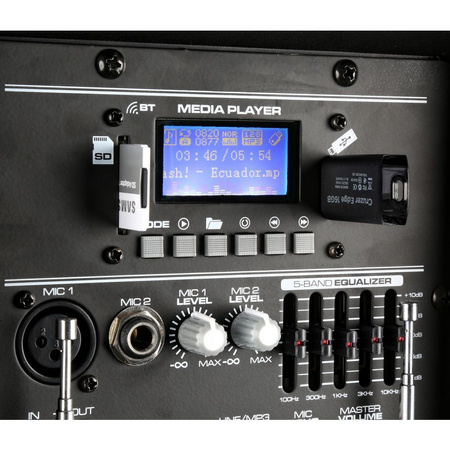 Kolumna mobilna z mikrofonami 600W Vonyx AP1200PA 12"