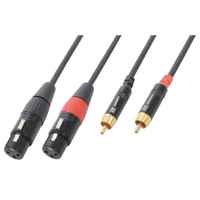 Kabel 2x XLR (f) - 2x RCA (m) 1,5m