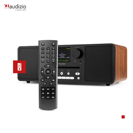 Miniwieża Audizio CD/BT/DAB+/radio internetowe brązowe