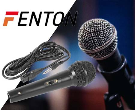 Fenton DM100 czarny mikrofon dynamiczny do karaoke i DJ-ów m.in.